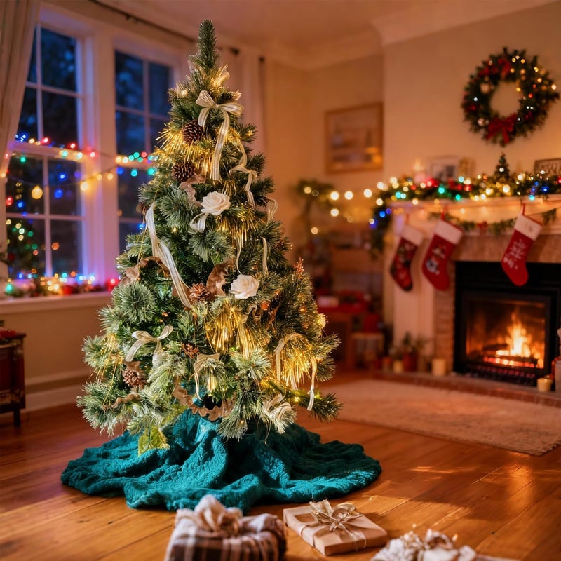 AOODOOM Tinsel Icicles 2000 Strands Metallic Laser Gold Tinsel Christmas Tree Streamer Party Decoration 19.7 Inch Tinsel for Christmas Tree Icicles Indoor Outdoor Xmas New Year Disco Birthday Party Supplies - Image 5